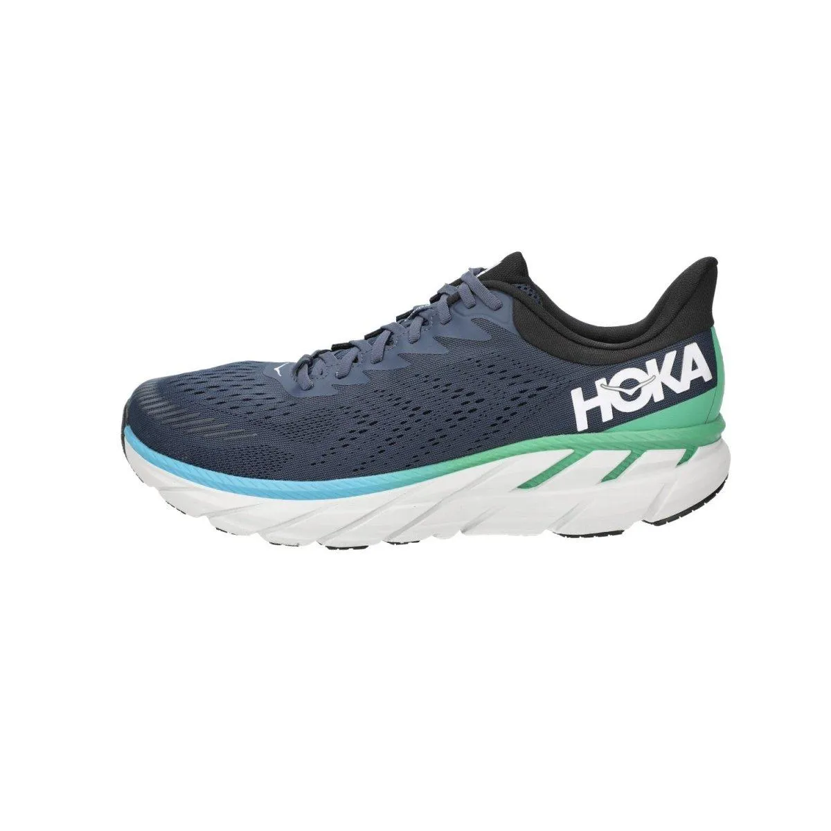 Hoka One One Clifton 7 Running Sport Shoes Fabric Blue Colour For Men